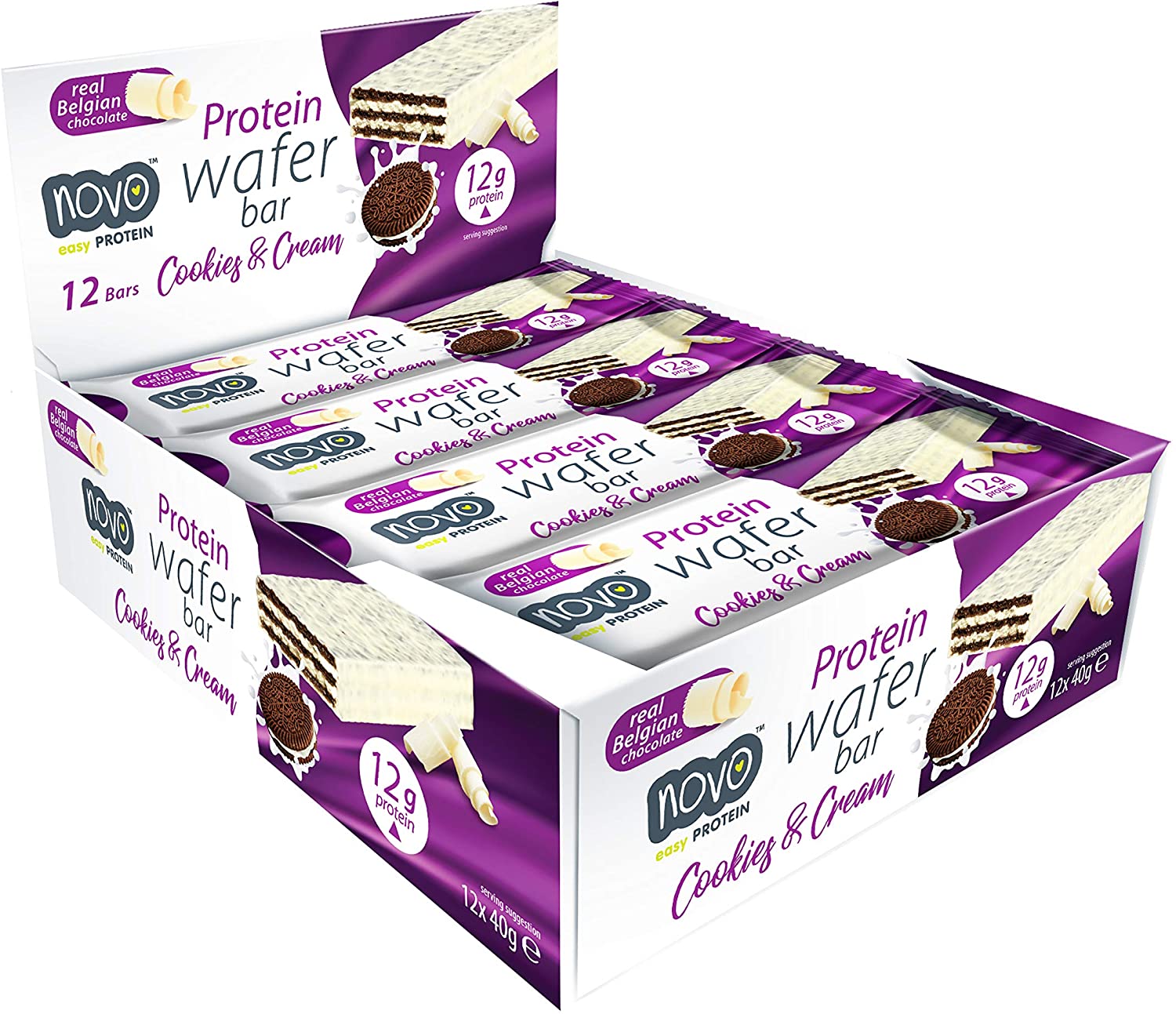 Novo Karton Protein Wafer Bar 12x40g Chocolate Orange Csokoládé Narancs 9290